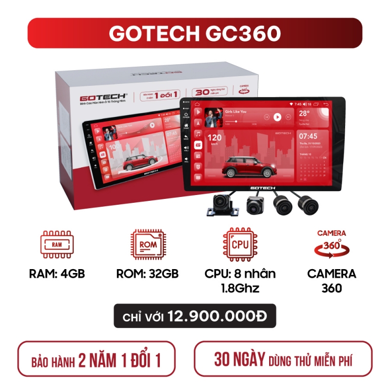 MÀN HÌNH Ô TÔ THÔNG MINH GOTECH GC360