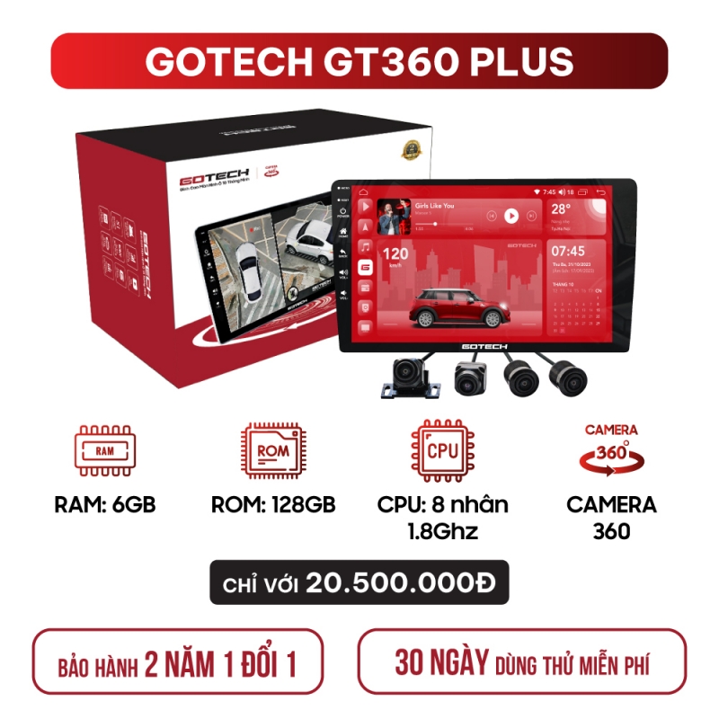 MÀN HÌNH Ô TÔ THÔNG MINH GOTECH GT360 PLUS