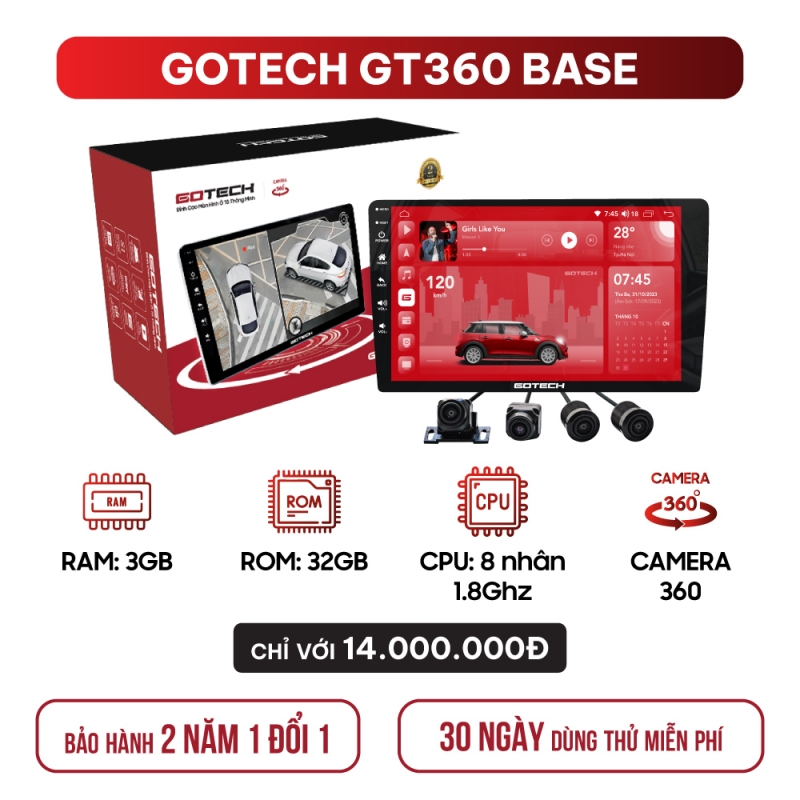 MÀN HÌNH Ô TÔ THÔNG MINH GOTECH GT360 BASE